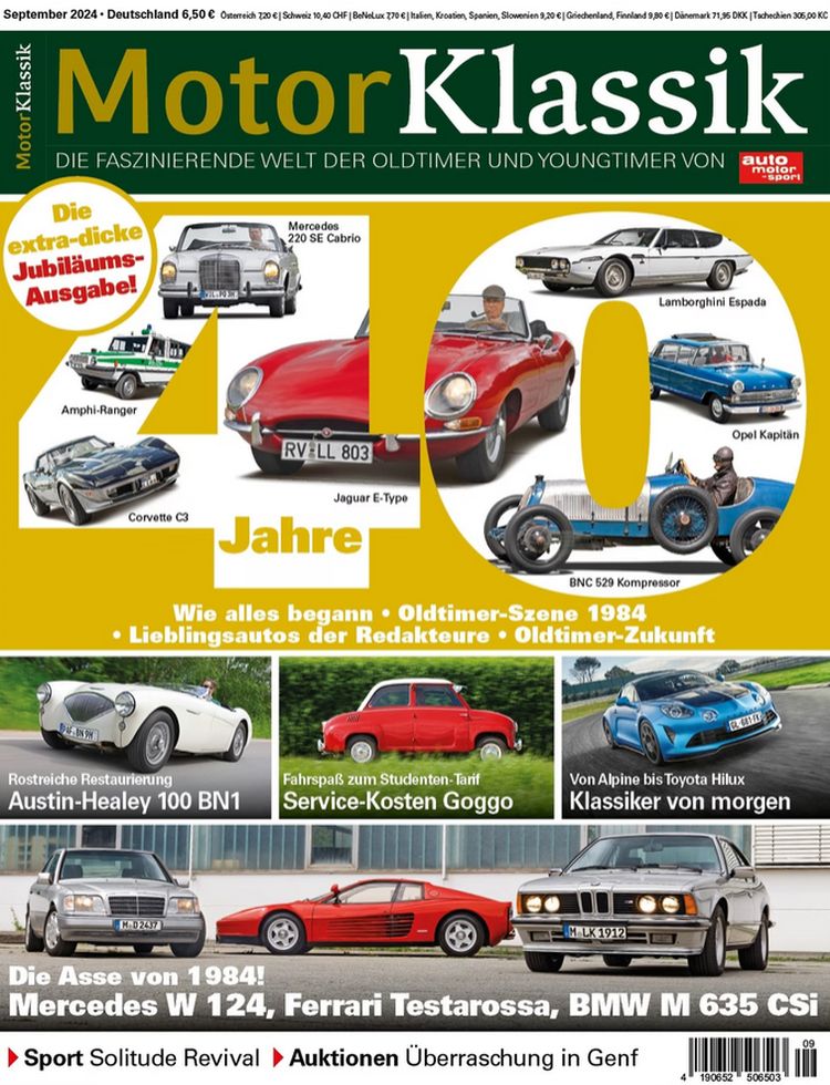 Foto: Oldtimer-Magazin "Motor Klassik" feiert 40-jähriges Jubiläum.